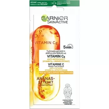 Маска для лица против усталости с витамином С и экстрактом ананаса 15 г, Garnier