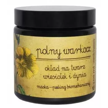 Маска для лица с примулой вечерней и тыквой - биохимическая маска-пилинг - 100мл - Коса полевая, Polny Warkocz