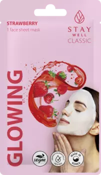 Маска для лица STAY WELL Classic sheet mask - Strawberry Glowing
