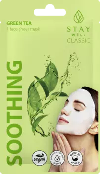 Маска для лица STAY WELL Classic sheet mask - Green Tea Soothing