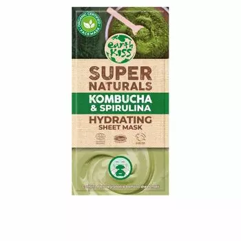 Маска для лица Super naturals kombucha & spirulina clay sheet mask Earth kiss, 24 мл