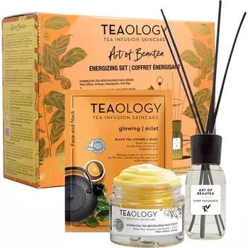 Маска для лица Teaology Black Tea Vitamin C Mask, Kombucha Tea Revitalizing Face Cream 50 ml + Vitamin C Face Mask 21 ml + Flower Tea Fragrance Diffuser / 1 Stk.