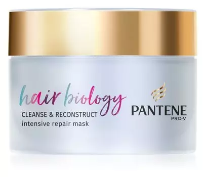 Маска для поврежденных волос Pantene Hair Biology Cleanse & Reconstruct
