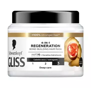 Маска для сухих и поврежденных волос 4 En 1 Regeneration Gliss, 400 ml