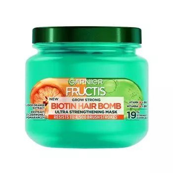 Маска для волос Grow Strong Biotin Hair Bomb Garnier Fructis, 320 мл