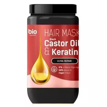 Маска для волос с черным касторовым маслом и кератином 946 мл Bio Na Markenlos