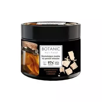Маска для волос, стимулирующая рост волос, антиоксиданты чайный гриб и дрожжи, 400 мл Botanic, Hairfood