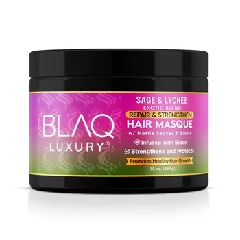 Маска для восстановления и укрепления волос «Шалфей и личи», 10 унций Blaq Luxury