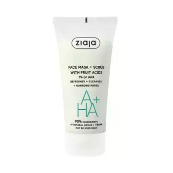 Маска и скраб для лица с фруктовыми кислотами Aha + Ziaja, 1 UD