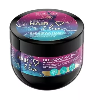 Маска-масло Hair 2 Love для поврежденных, сухих и тусклых волос с высокой пористостью 300 мл Eveline