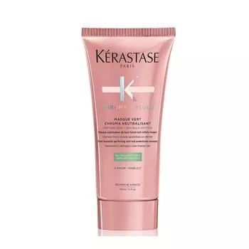 Маска, нейтрализующая красный цвет для темно-каштановых волос chroma absolu masque vert chroma neutralisant Krastase, 150 мл