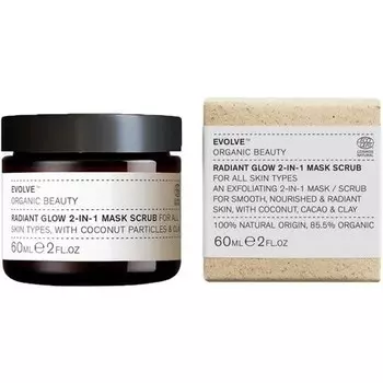 Маска-скраб 2-в-1 Evolve Organic Beauty Natural Radiant Glow, 2 унции, 60 мл