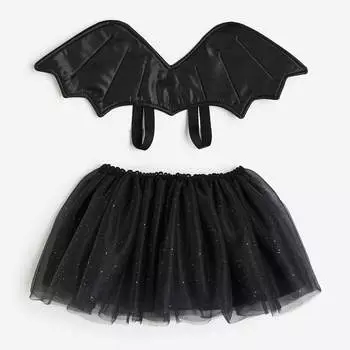 Маскарадный костюм H&M 2-piece Halloween Skirt And Wings Set, черный