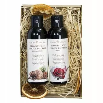 Масла для ухода в подарок, набор 2 х 150 мл. Лесная глубина и роза Aurora