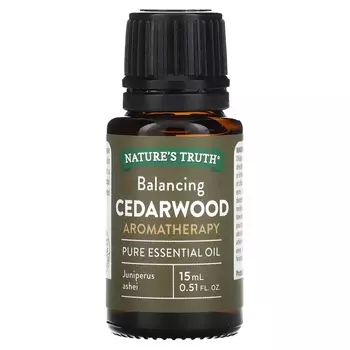Масло эфирное Nature's Truth Pure балансирующего кедра, 15 мл