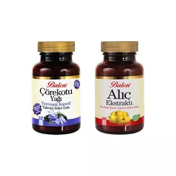 Масло черного тмина Balen 1000 мг, 80 капсул + Экстракт боярышника Balen 300 мг, 80 капсул