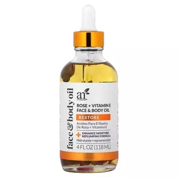 Масло для лица и тела Artnaturals роза + витамин Е, 118 мл