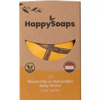 Масло для тела Happysoaps — Уютная ваниль — Питательное и увлажняющее — 100% без пластика, веганское и натуральное — 70 г