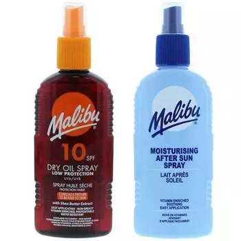 Масло для загара Malibu SPF10 200 мл + Бальзам-спрей после загара 200 мл