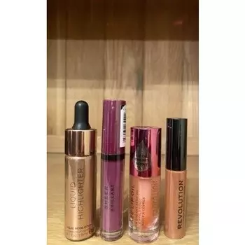 Масло-хайлайтер для губ Revolution Glaze Крем для губ с розовым золотом 102 Sheer Brilliant 145 Makeup Revolution