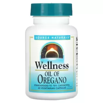 Масло орегано Source Naturals Wellness, 60 вегетарианских капсул