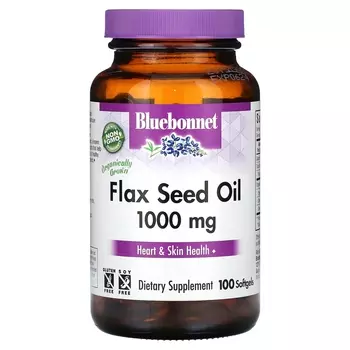 Масло семян льна Bluebonnet Nutrition, 1000 мг, 100 мягких таблеток