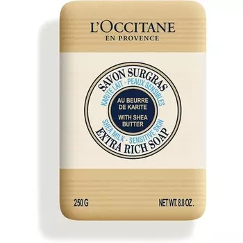 Масло ши Extra Rich твердое мыло 250 г Роскошное мыло с маслом ши, нежное и увлажняющее, L'Occitane