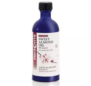 МАСЛО СЛАДКОГО МИНДАЛЬЯ на натуральных маслах холодного отжима с витамином Е 100мл MACROVITA