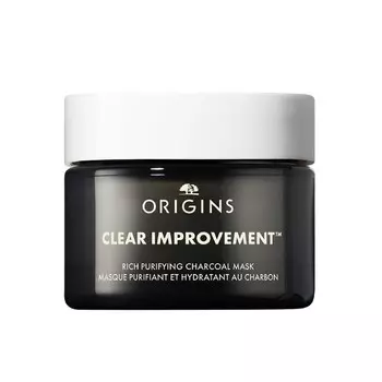 Масляная очищающая маска для лица clear improvement rich purifying charcoal mask Origins, 30 мл