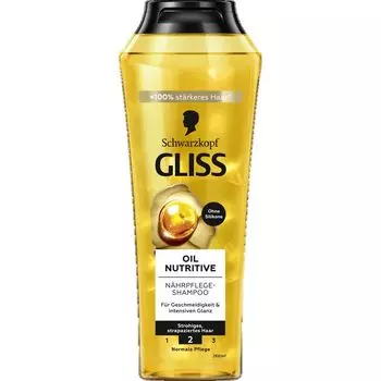 Масляный питательный шампунь Gliss, 250 ml