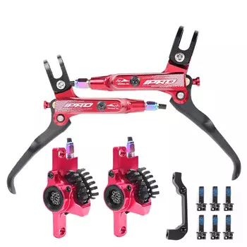 Масляный тормоз для горного велосипеда LeBycle, передний и задний гидравлический дисковый тормоз, универсальный комплект модификации охлаждающей тормозной колодки (красная пара, левая передняя правая задняя)