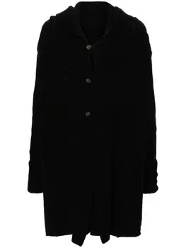 Masnada кардиган-пальто в рубчик, черный