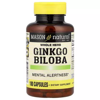 Mason Natural, экстракт гинкго билоба из цельного растения, 125 мг, 180 капсул