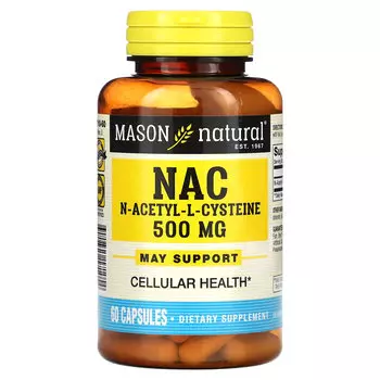 NAC N-Ацетил-L-цистеин Mason Natural, 60 капсул