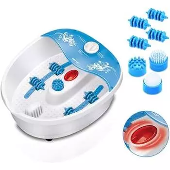 Массажер для ног Mms-01 с водным, пузырьковым и вибрационным массажем, инфракрасным контролем температуры, сменными щетками 70 Вт, Mpm