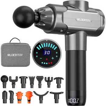 Массажер перкуссионный Mloertoy Handheld Deep Tissue M20, серый