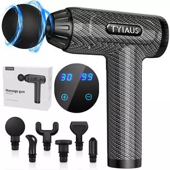 Массажер перкуссионный Tyiaus Deep Tissue, черный/серый