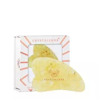 Массажная пластина для лица Гуаша с лимоном и янтарем CRYSTALLOVE