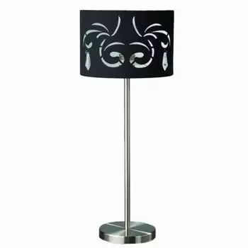 Массивная настольная лампа с тканевым абажуром, черный переключатель со стеклом E27, подходит для светодиодов Massive