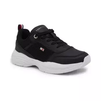 Массивные беговые кроссовки с добавлением кожи Tommy Hilfiger, черный