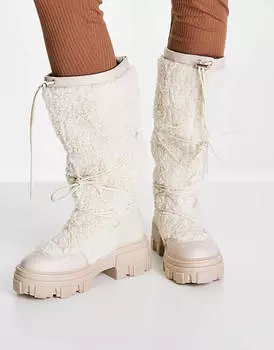 Массивные ботинки бежевого цвета борг для холодной погоды ASOS DESIGN Casper