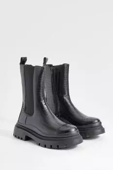 Массивные ботинки челси Croc boohoo, черный