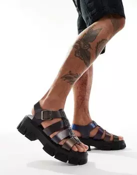 Массивные гладиаторы ASOS DESIGN из искусственной кожи с хромовым эффектом металлик