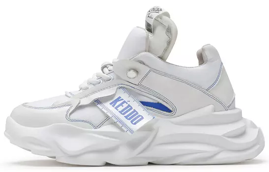 Массивные кеды унисекс с низким верхом белого цвета Keddo
