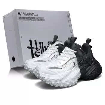 Массивные кеды унисекс с низким верхом белого цвета Blvck Paris, черный/белый