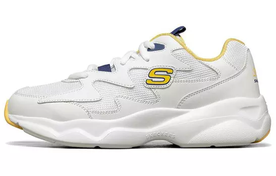 Массивные кеды унисекс с низким верхом, белые/желтые Skechers