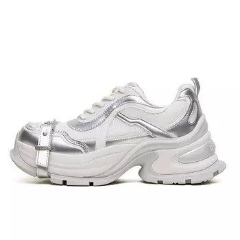 Массивные кеды унисекс с низким верхом, белый/серебряный Abcicey