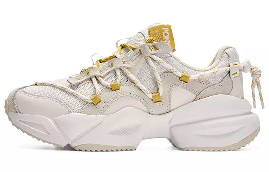 Массивные кеды унисекс с низким верхом бежево-белые Pony