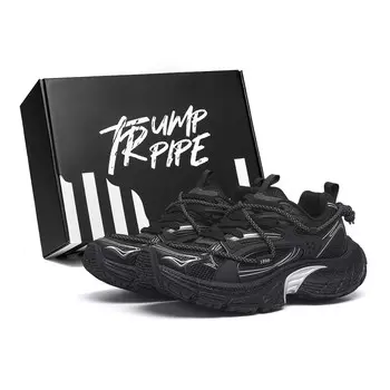 Массивные кеды унисекс с низким верхом черного цвета Trumppipe