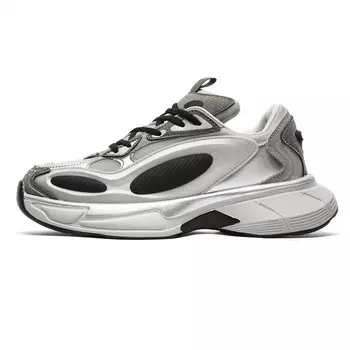 Массивные кеды унисекс с низким верхом, серебряный/черный Cat Cooper